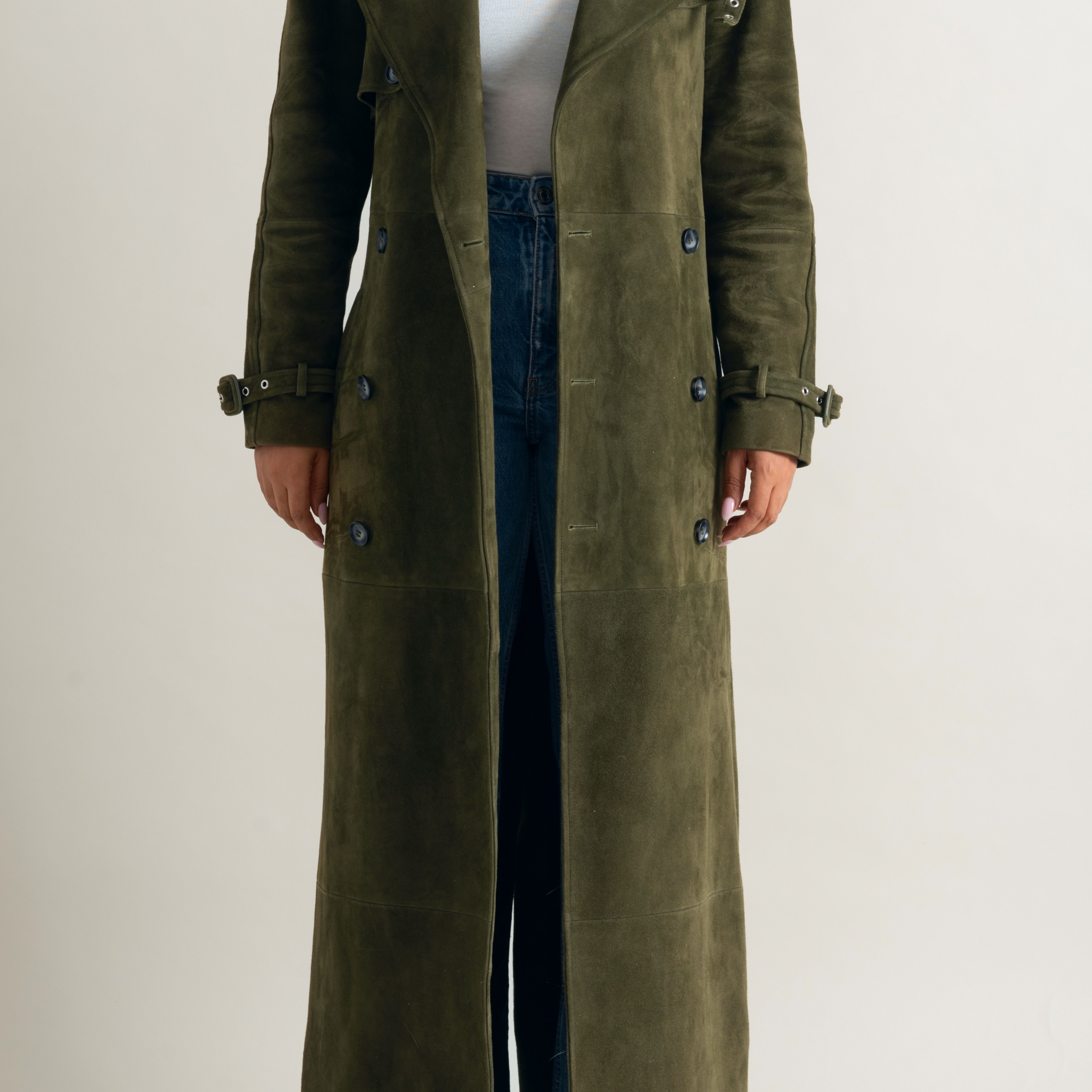 Vanguard Suede Trench Coat