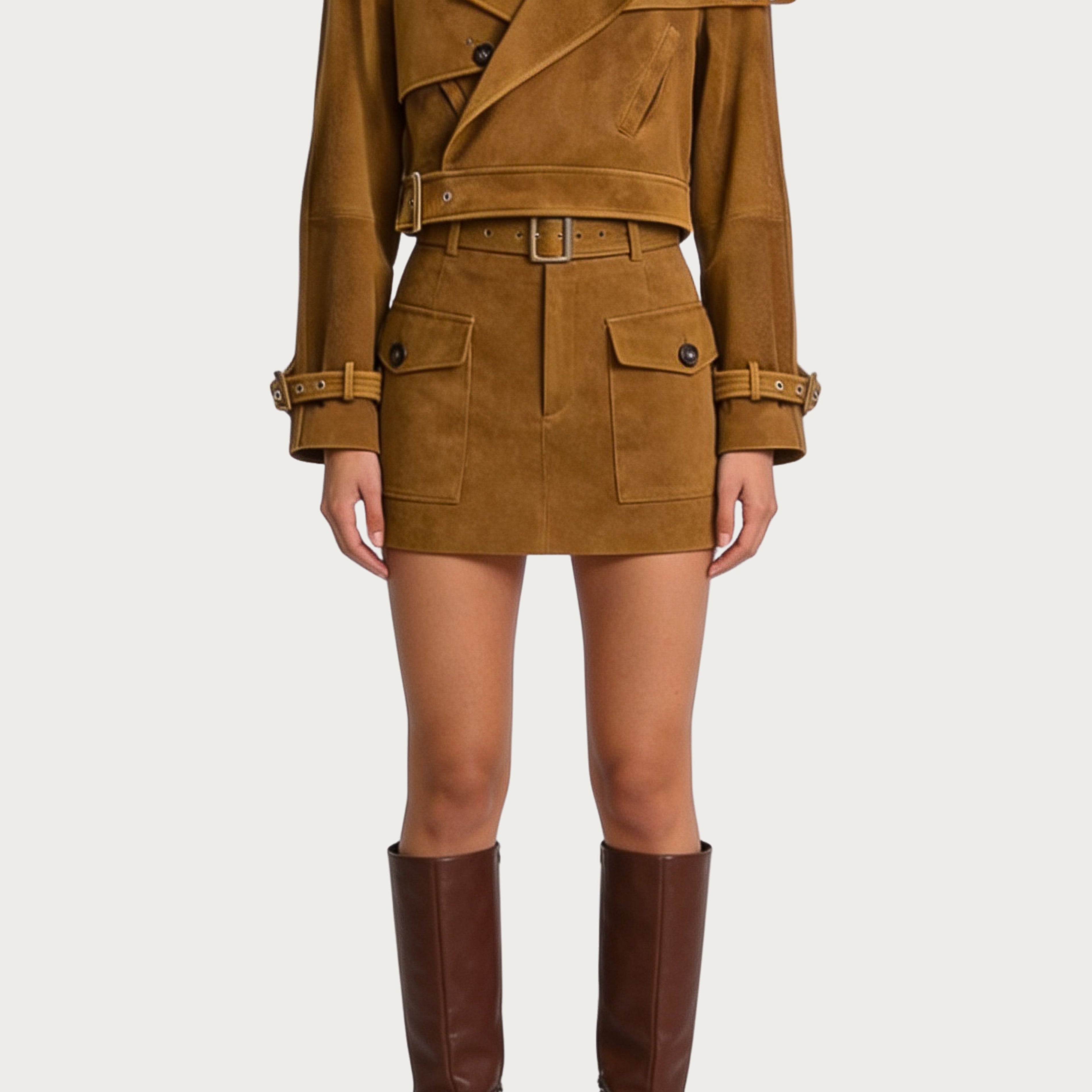 Canyon Cropped Suede Moto Jacket