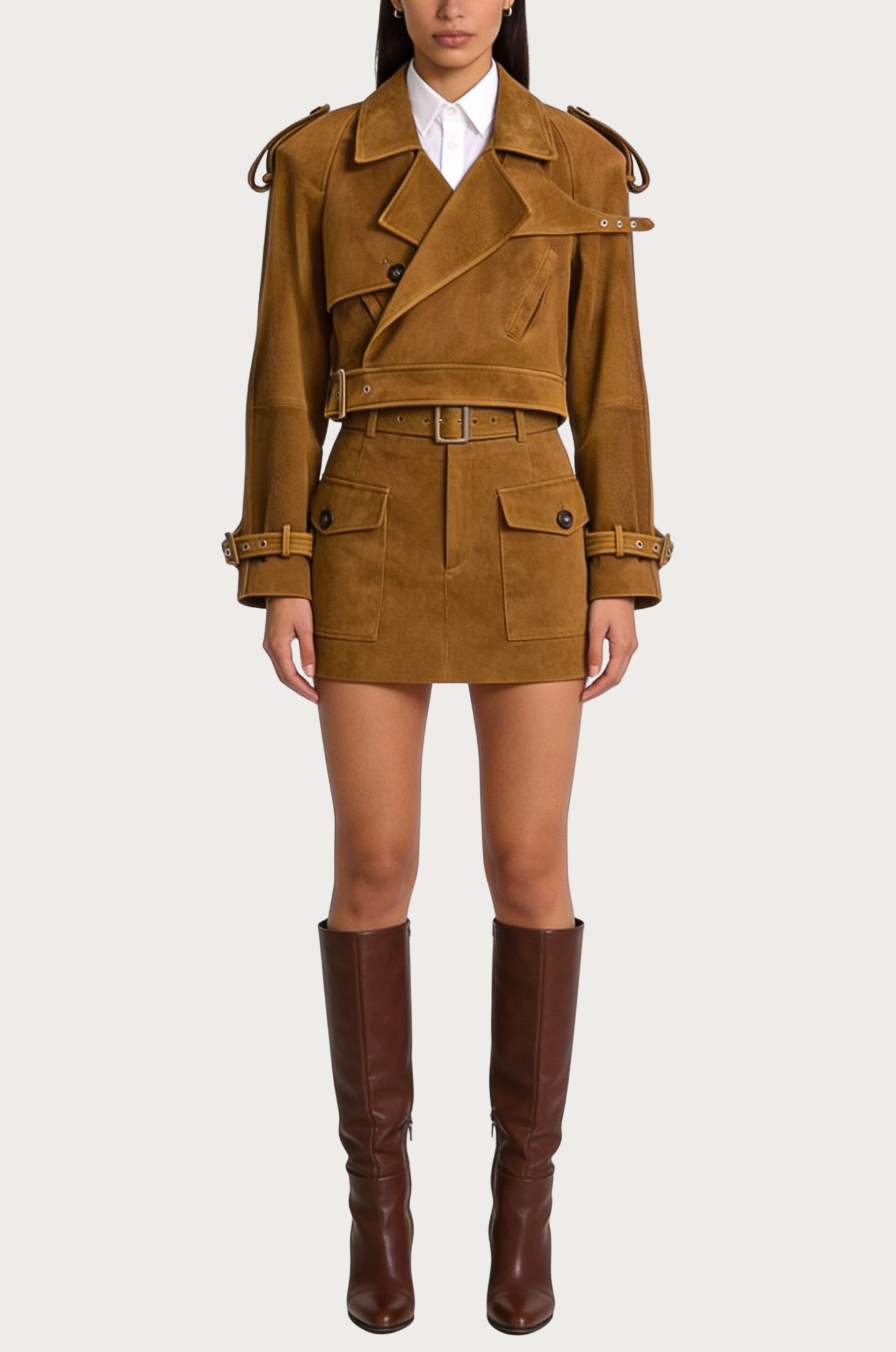 Canyon Cropped Suede Moto Jacket