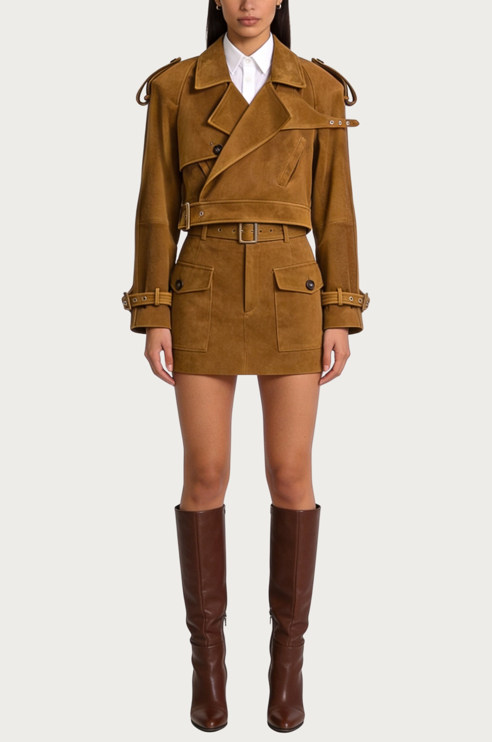 Canyon Cropped Suede Moto Jacket